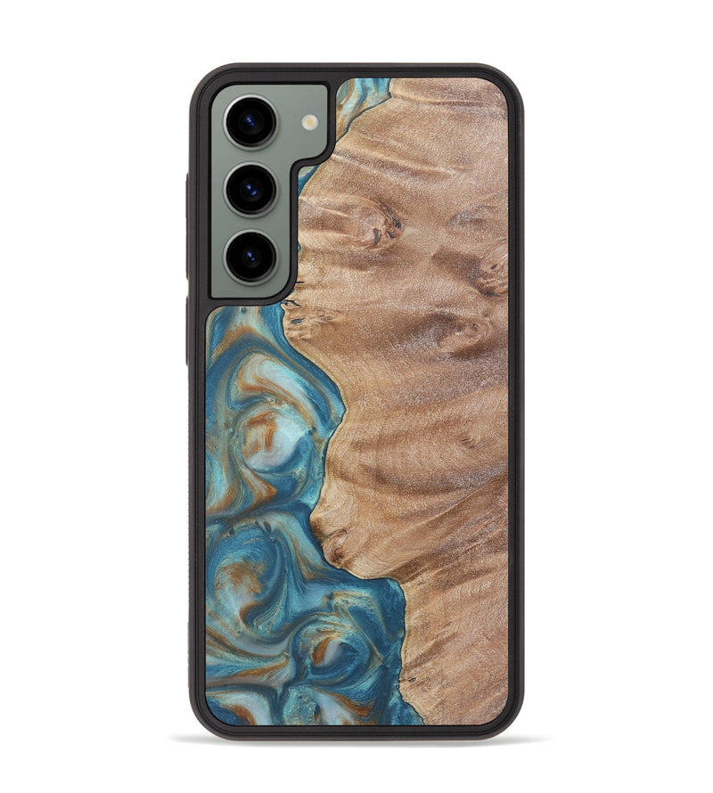 Galaxy S23 Plus Wood Phone Case - Sage (Teal & Gold, 724801)