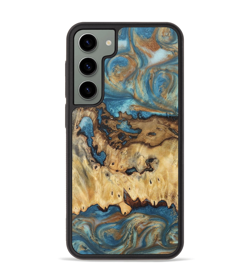 Galaxy S23 Plus Wood Phone Case - Catherine (Teal & Gold, 724802)