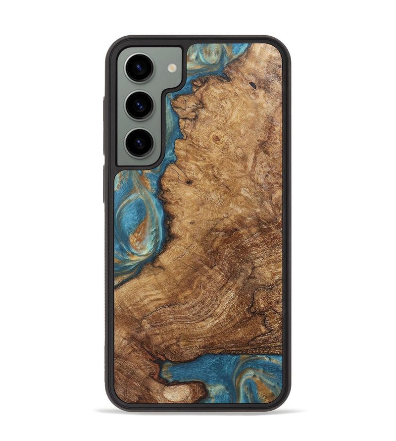 Galaxy S23 Plus Wood Phone Case - Milton (Teal & Gold, 724803)