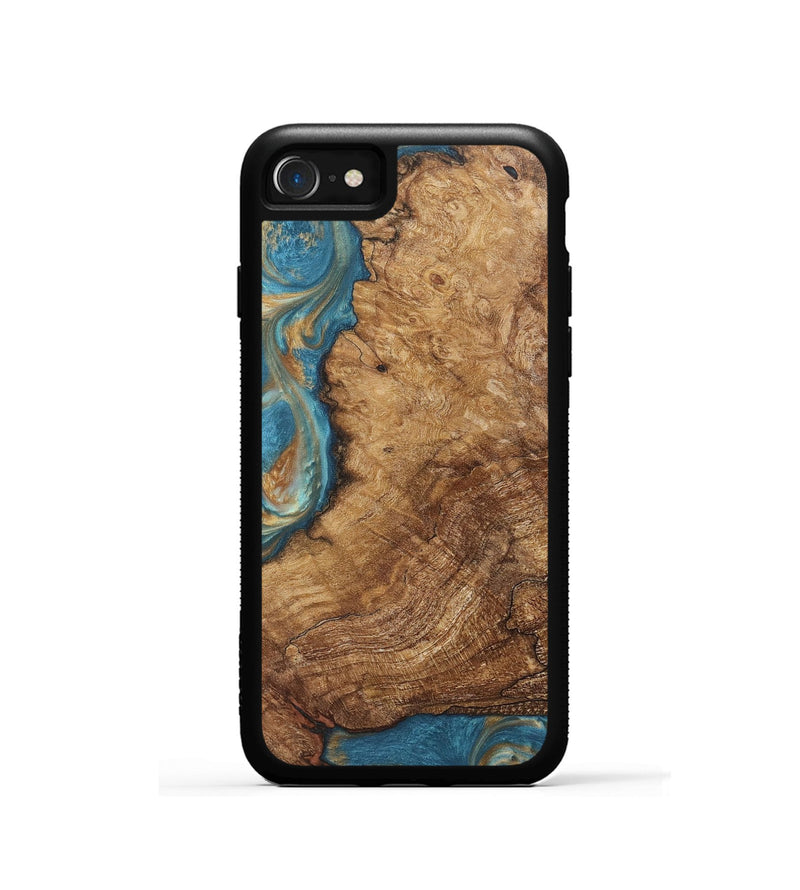 iPhone SE Wood Phone Case - Milton (Teal & Gold, 724803)