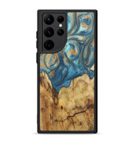 Galaxy S22 Ultra Wood Phone Case - Patti (Teal & Gold, 724804)