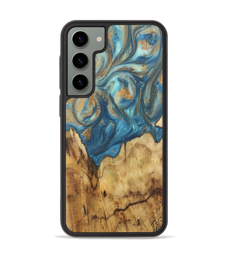 Galaxy S23 Plus Wood Phone Case - Patti (Teal & Gold, 724804)