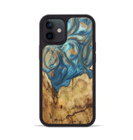 iPhone 12 Wood Phone Case - Patti (Teal & Gold, 724804)