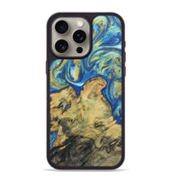 iPhone 15 Pro Max Wood Phone Case - Kameron (Teal & Gold, 724805)