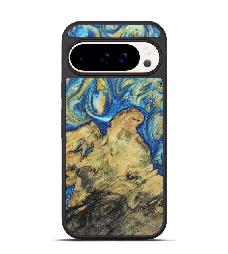 Pixel 9 Wood Phone Case - Kameron (Teal & Gold, 724805)