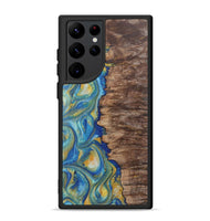 Galaxy S22 Ultra Wood Phone Case - Nico (Teal & Gold, 724806)