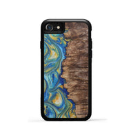 iPhone SE Wood Phone Case - Nico (Teal & Gold, 724806)