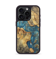 iPhone 15 Pro Wood Phone Case - Crew (Teal & Gold, 724807)