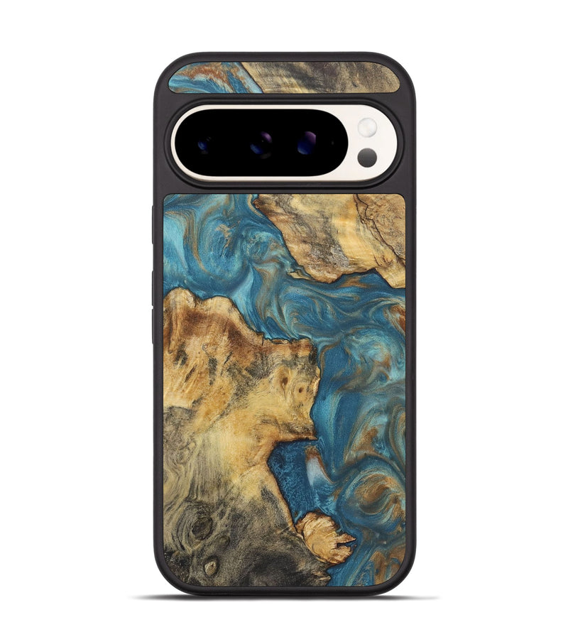 Pixel 9 Wood Phone Case - Crew (Teal & Gold, 724807)