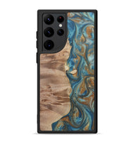 Galaxy S22 Ultra Wood Phone Case - Eddie (Teal & Gold, 724808)