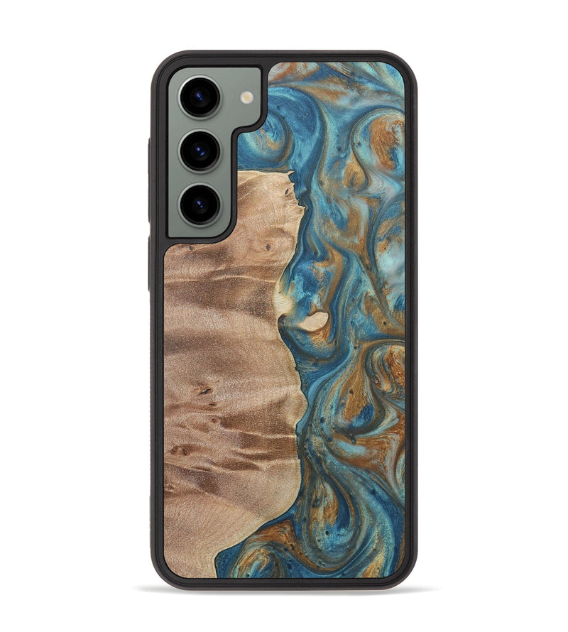 Galaxy S23 Plus Wood Phone Case - Eddie (Teal & Gold, 724808)