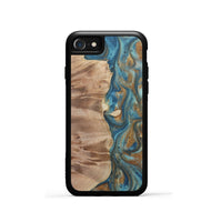 iPhone SE Wood Phone Case - Eddie (Teal & Gold, 724808)