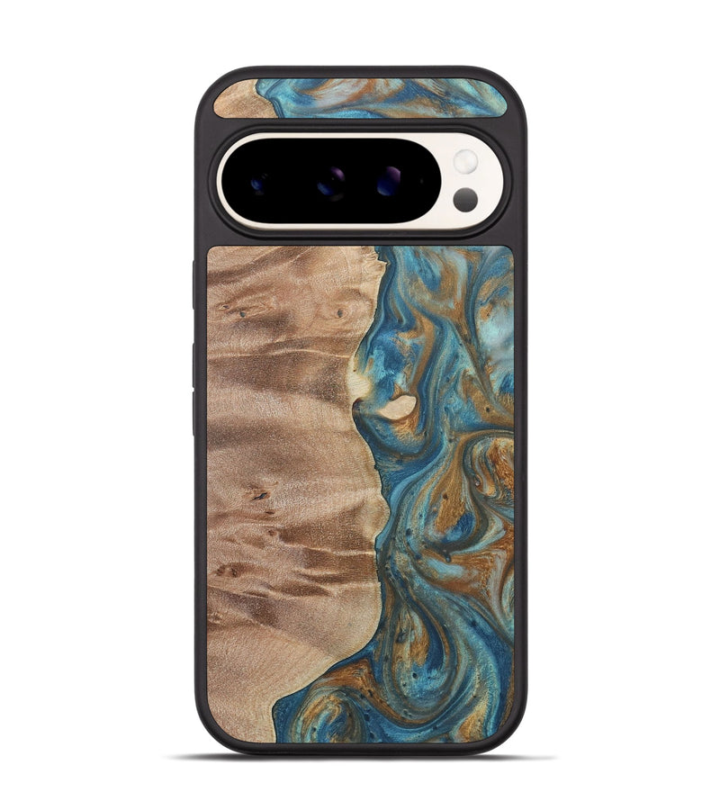 Pixel 9 Wood Phone Case - Eddie (Teal & Gold, 724808)