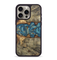 iPhone 15 Pro Max Wood Phone Case - Isabel (Teal & Gold, 724809)