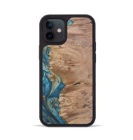 iPhone 12 Wood Phone Case - Lane (Teal & Gold, 724810)