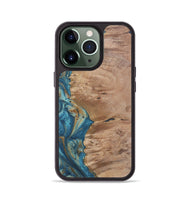 iPhone 13 Pro Wood Phone Case - Lane (Teal & Gold, 724810)