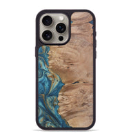 iPhone 15 Pro Max Wood Phone Case - Lane (Teal & Gold, 724810)