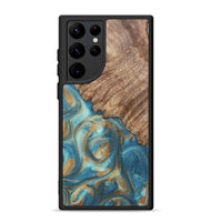 Galaxy S22 Ultra Wood Phone Case - Stacy (Teal & Gold, 724811)