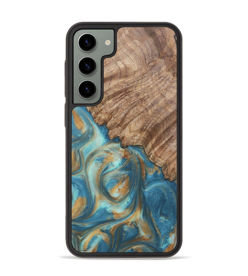 Galaxy S23 Plus Wood Phone Case - Stacy (Teal & Gold, 724811)