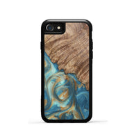 iPhone SE Wood Phone Case - Stacy (Teal & Gold, 724811)