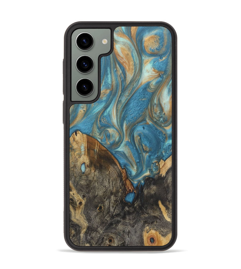 Galaxy S23 Plus Wood Phone Case - Pedro (Teal & Gold, 724812)