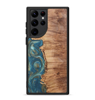 Galaxy S22 Ultra Wood Phone Case - Ann (Teal & Gold, 724813)