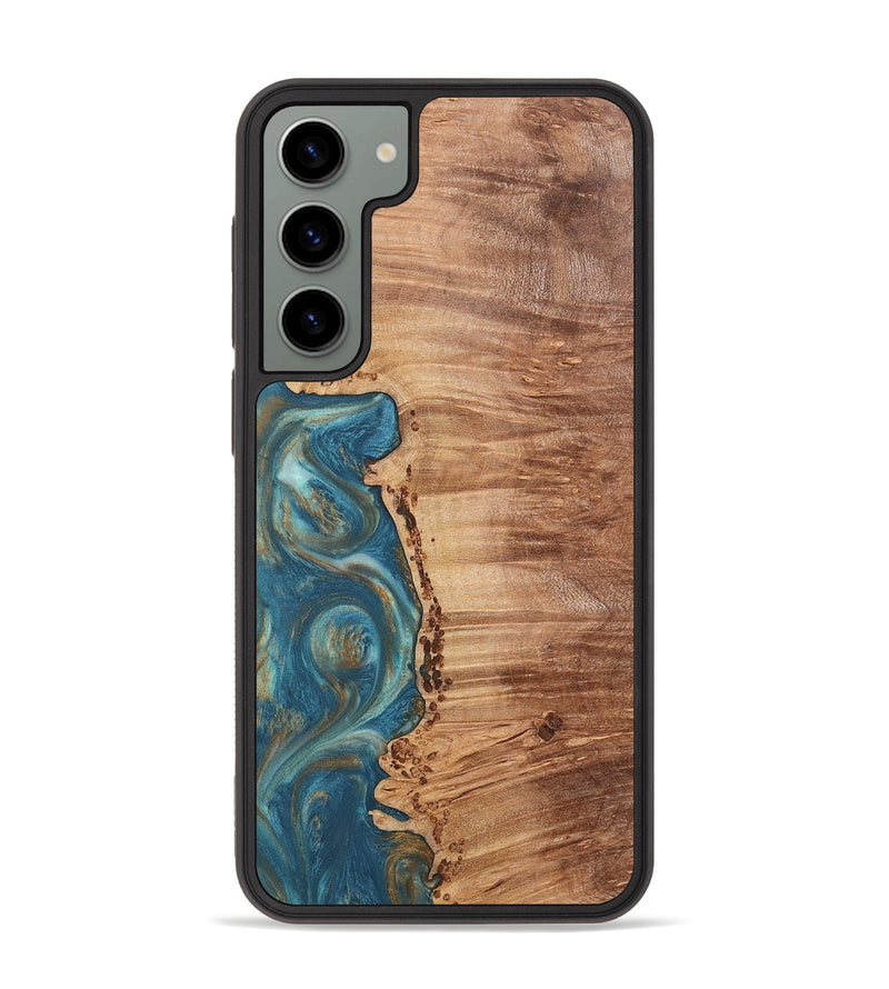 Galaxy S23 Plus Wood Phone Case - Ann (Teal & Gold, 724813)