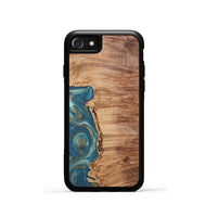 iPhone SE Wood Phone Case - Ann (Teal & Gold, 724813)