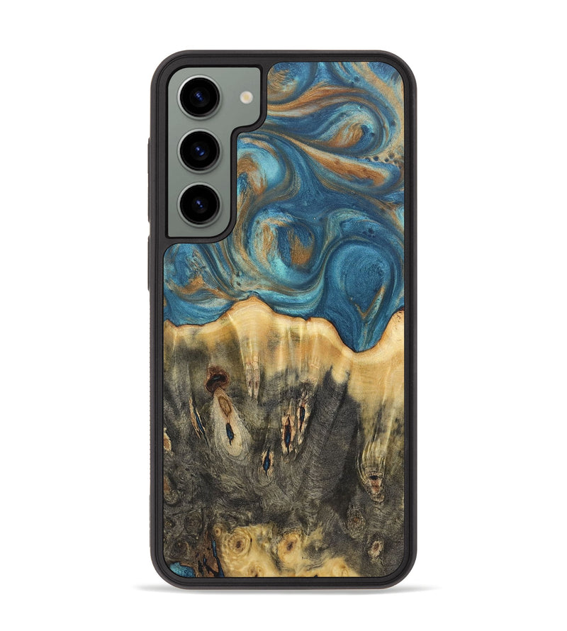 Galaxy S23 Plus Wood Phone Case - Melinda (Teal & Gold, 724814)