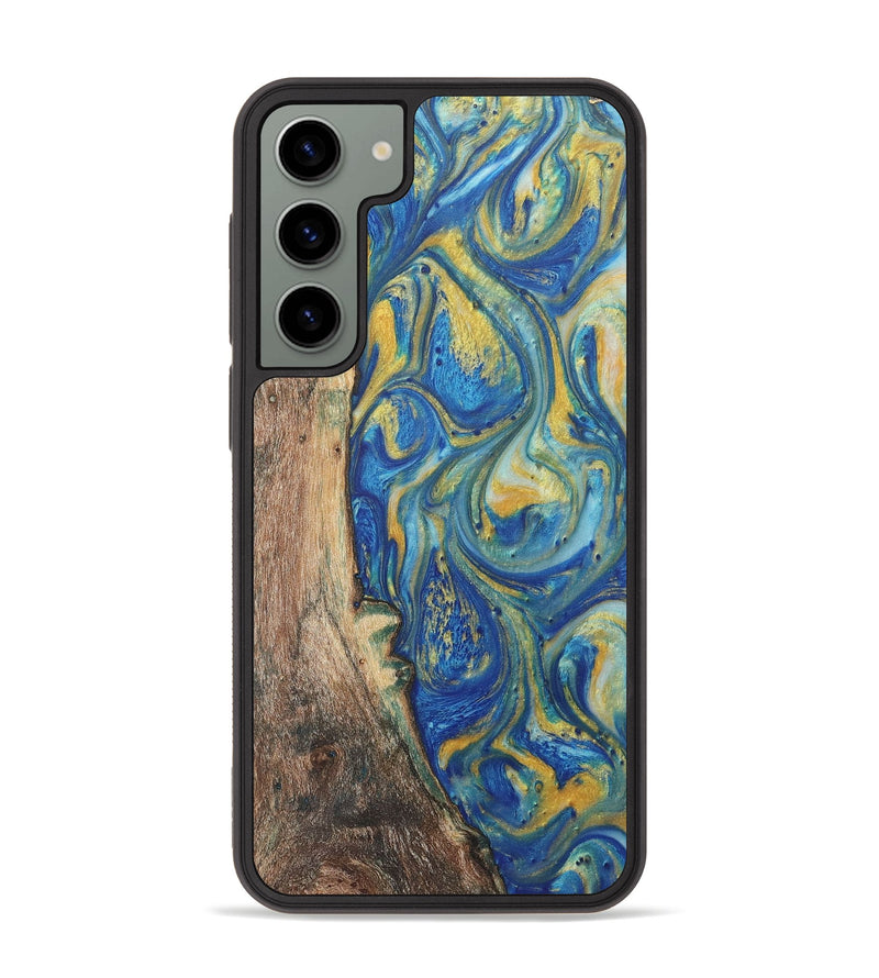 Galaxy S23 Plus Wood Phone Case - Mindy (Teal & Gold, 724815)