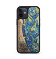 iPhone 12 Wood Phone Case - Mindy (Teal & Gold, 724815)