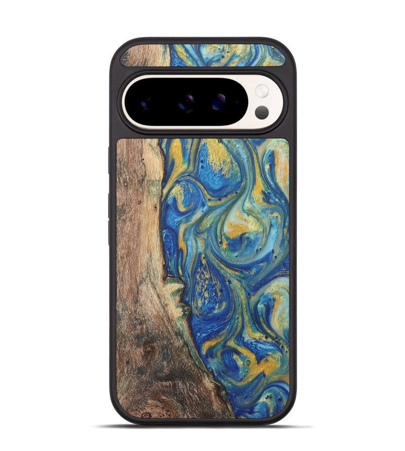 Pixel 9 Wood Phone Case - Mindy (Teal & Gold, 724815)