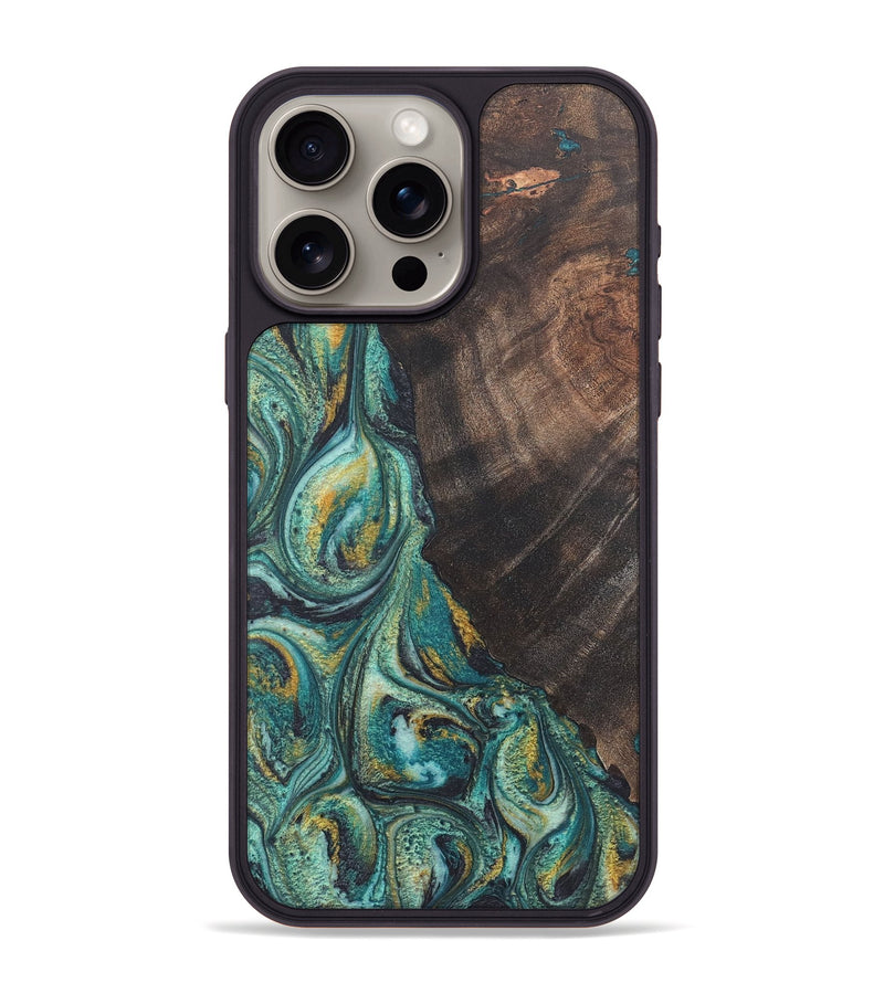 iPhone 15 Pro Max Wood Phone Case - Brandon (Green, 724817)