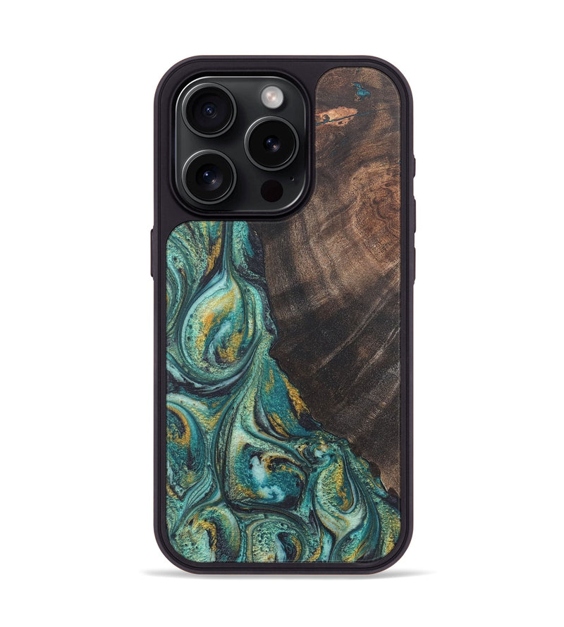 iPhone 15 Pro Wood Phone Case - Brandon (Green, 724817)