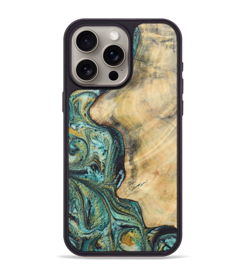 iPhone 15 Pro Max Wood Phone Case - Todd (Green, 724818)