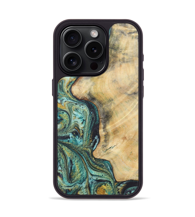 iPhone 15 Pro Wood Phone Case - Todd (Green, 724818)