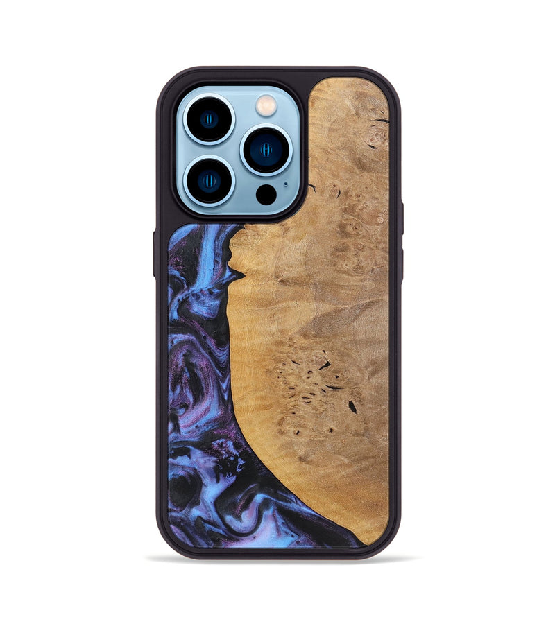 iPhone 14 Pro Wood Phone Case - Alina (Purple, 724836)