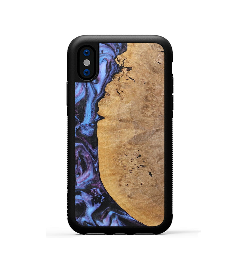 iPhone Xs Wood Phone Case - Alina (Purple, 724836)