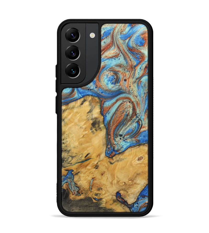 Galaxy S22 Plus Wood Phone Case - Jazmin (Teal & Gold, 724956)