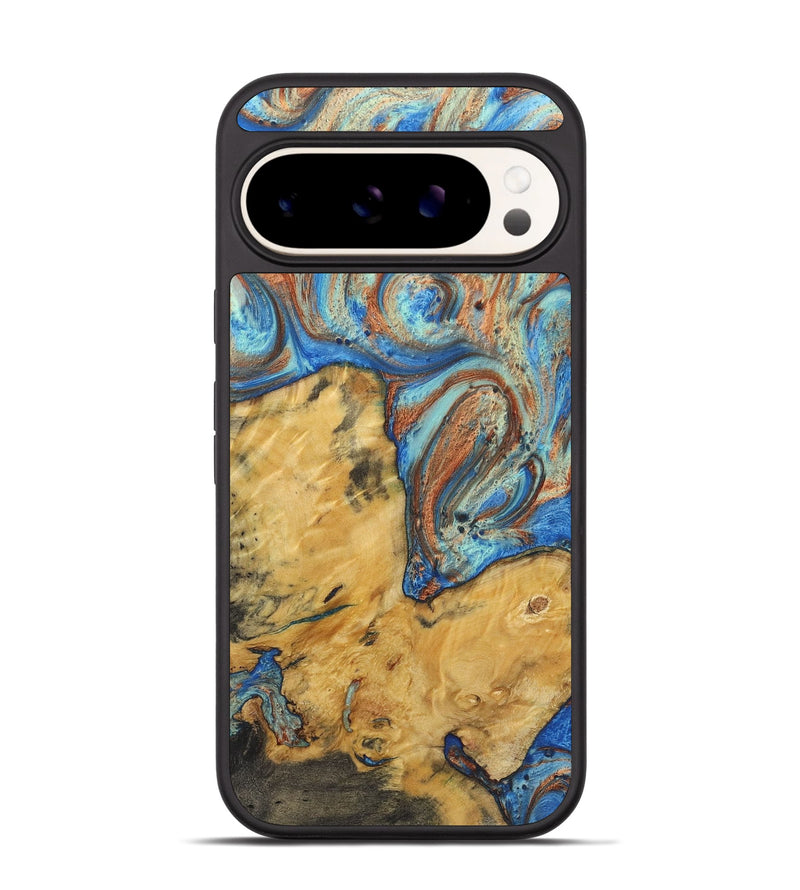 Pixel 9 Wood Phone Case - Jazmin (Teal & Gold, 724956)