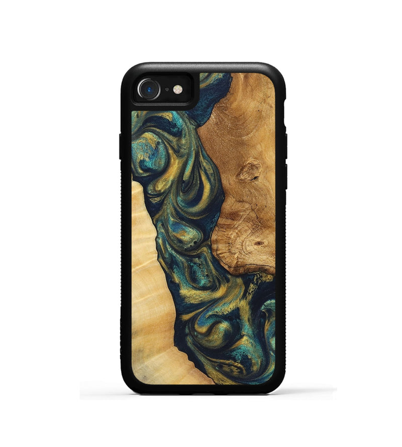 iPhone SE Wood Phone Case - Luis (Teal & Gold, 724957)