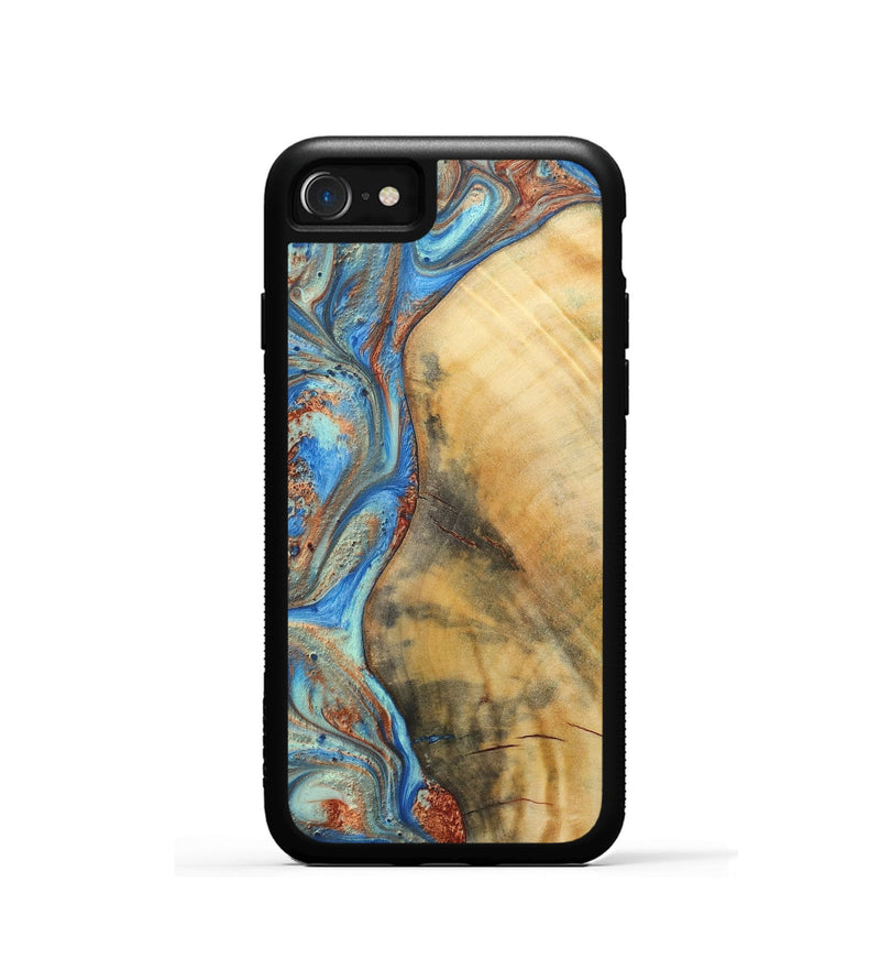 iPhone SE Wood Phone Case - Brandon (Teal & Gold, 724960)