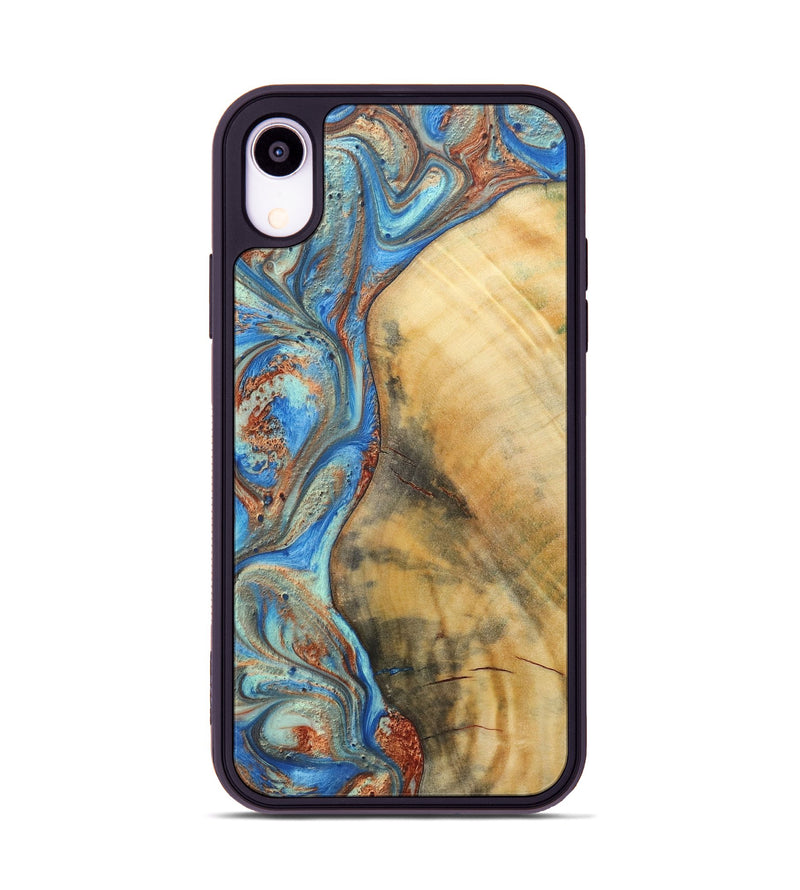 iPhone Xr Wood Phone Case - Brandon (Teal & Gold, 724960)