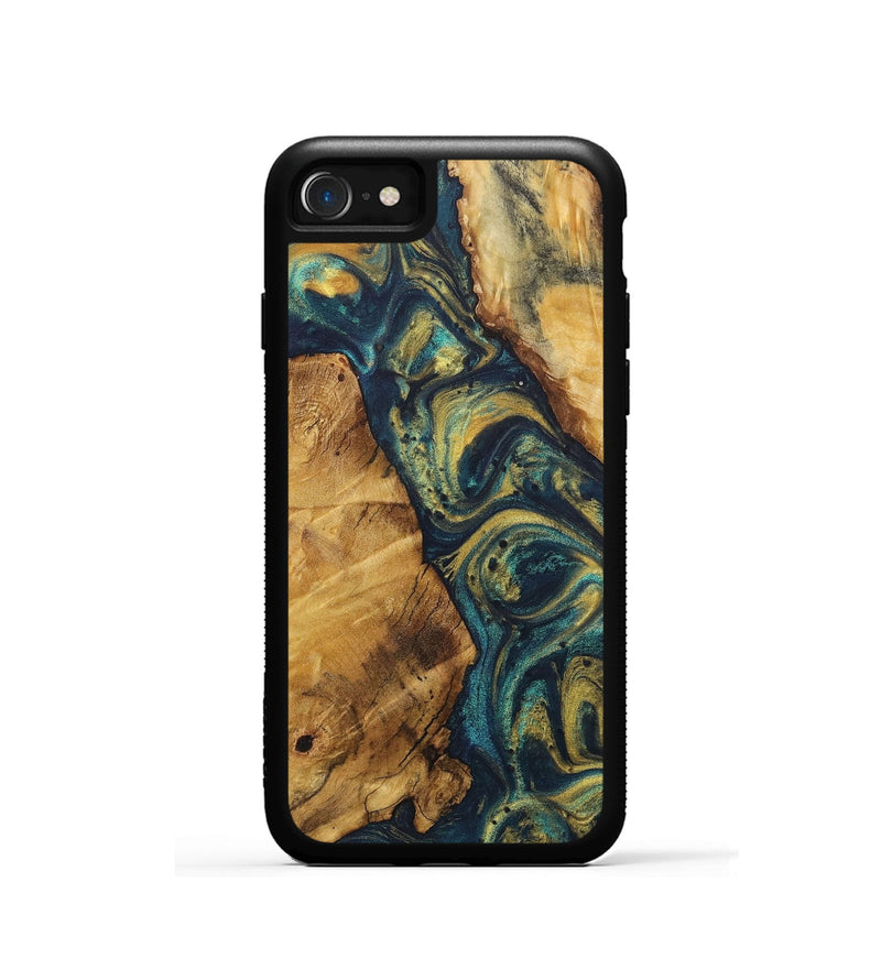 iPhone SE Wood Phone Case - Horace (Teal & Gold, 724963)