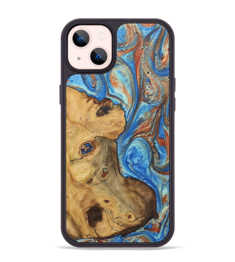 iPhone 14 Plus Wood Phone Case - Debbie (Teal & Gold, 724964)