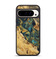 Pixel 9 Pro Wood Phone Case - Mckenzie (Teal & Gold, 724974)