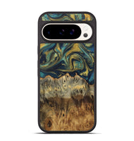 Pixel 9 Pro Wood Phone Case - Peter (Teal & Gold, 724977)