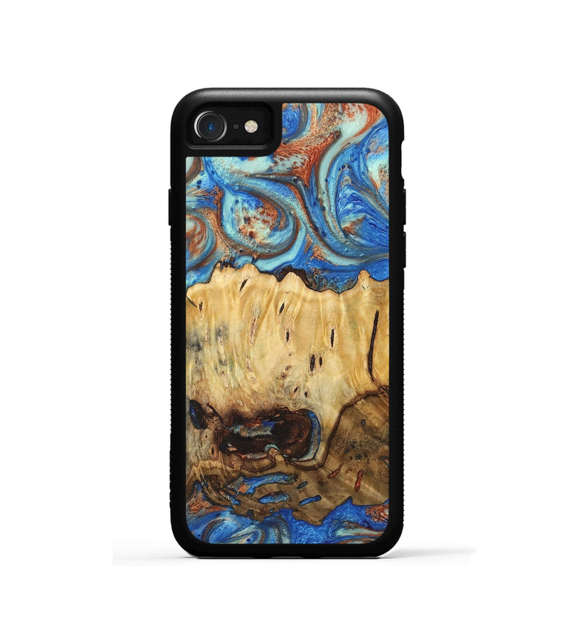 iPhone SE Wood Phone Case - Fred (Teal & Gold, 724978)