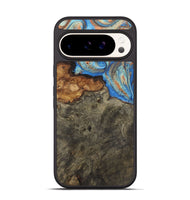 Pixel 9 Pro Wood Phone Case - Savannah (Teal & Gold, 724979)