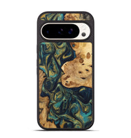 Pixel 9 Pro Wood Phone Case - Kristine (Teal & Gold, 724986)